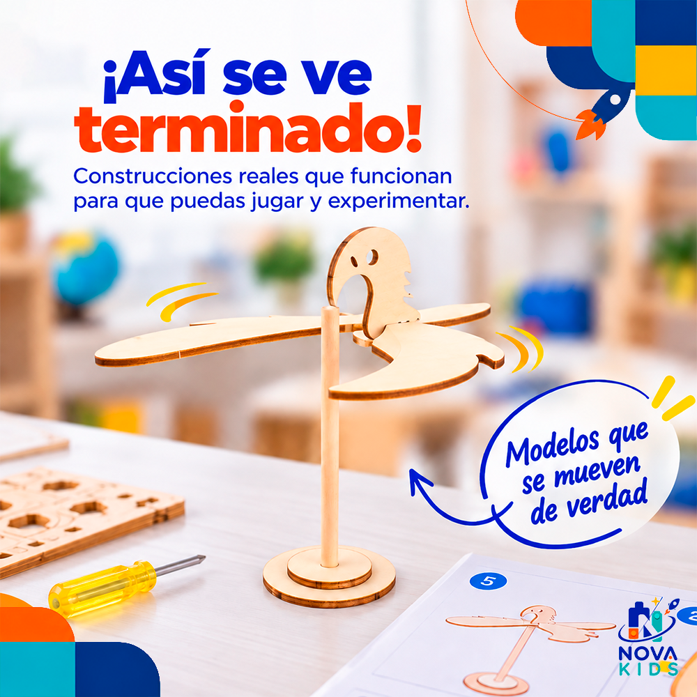 KIT DIDÁCTICO PARA ARMAR DE MADERA STEM-JUGUETE INFATIL - PRIMER GRADO Auto Madera Para Armar Proyecto Educativo Ciencia Stem Diy Juguete