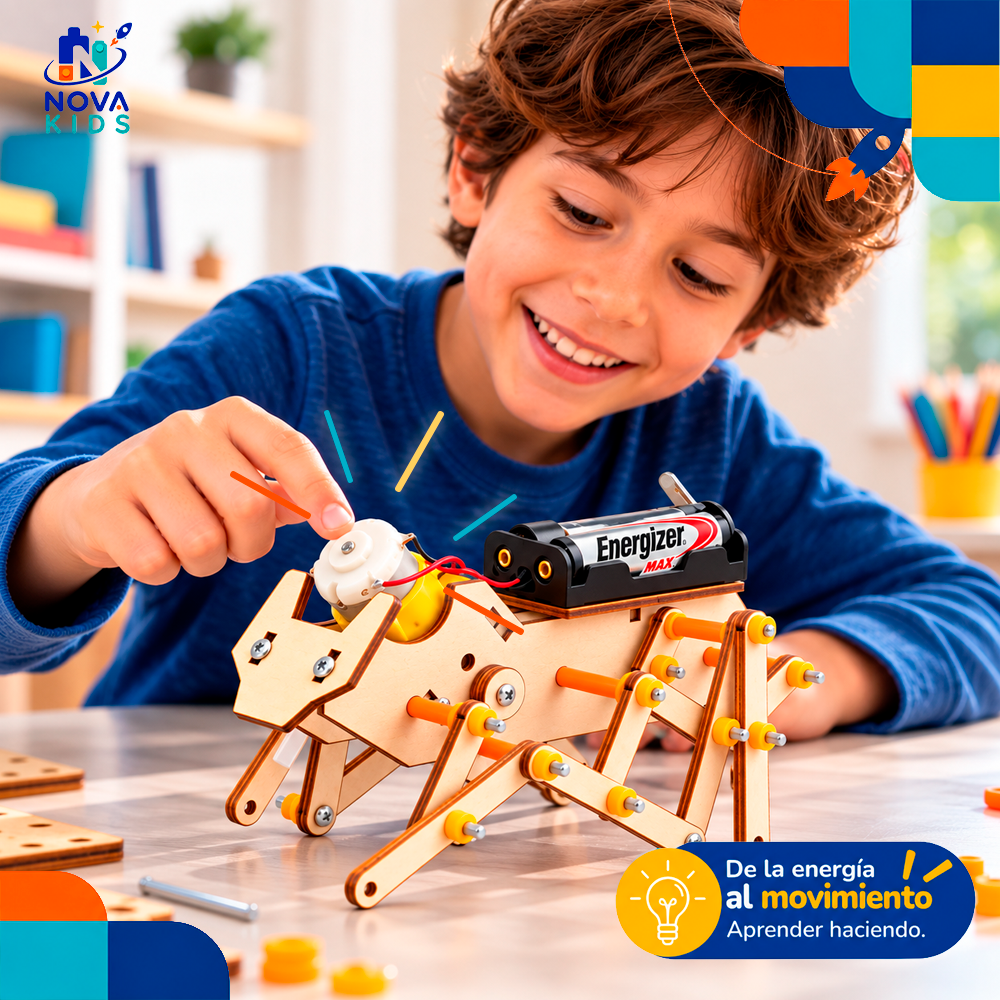 KIT ROBOT HEXÁPODO- PIEZA EDUCATIVA STEM CONSTRUCCIÓN Y EXPERIMENTACIÓN Stem Diy Auto Madera Para Armar Proyecto Educativo Ciencia Stem Diy Juguete