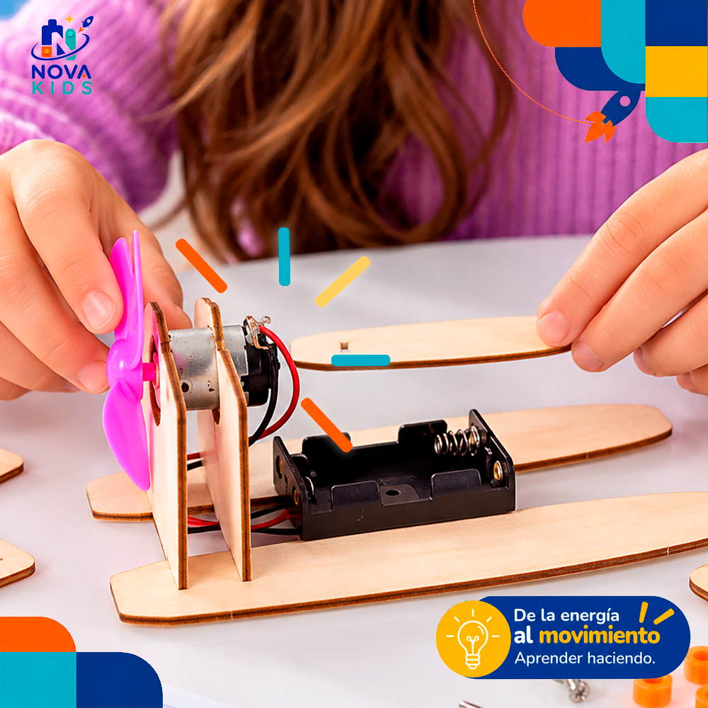 KIT EXPERIMENTAL TIERRA, MAR Y AIRE - HELICÓPTERO, BARCO, AVIONETA ARMABLE Auto Madera Para Armar Proyecto Educativo Ciencia Stem Diy Juguete