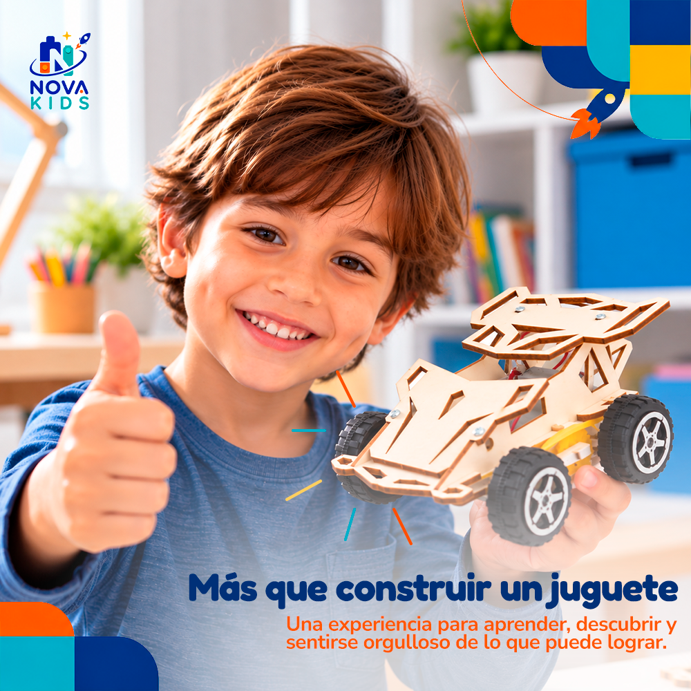 AUTO DE CARRERAS 4X4 - ROBOT DE MADERA - INFANTIL