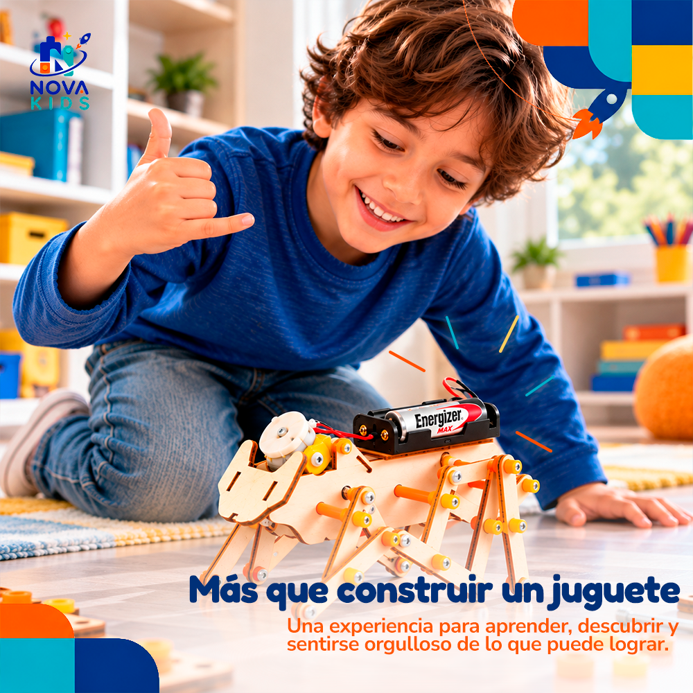 KIT ROBOT HEXÁPODO- PIEZA EDUCATIVA STEM CONSTRUCCIÓN Y EXPERIMENTACIÓN Stem Diy Auto Madera Para Armar Proyecto Educativo Ciencia Stem Diy Juguete