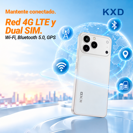 A17 PRO KXD Celular Kxd 4g Dual Sim 6128 Gb 4 Gb Ram/ Naranja Azul Plata