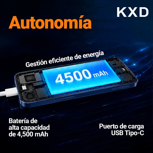 A07 PRO KXD Celular Kxd 4g Dual Sim 64 Gb 4 Gb/ Ram Naranja Azul Plata