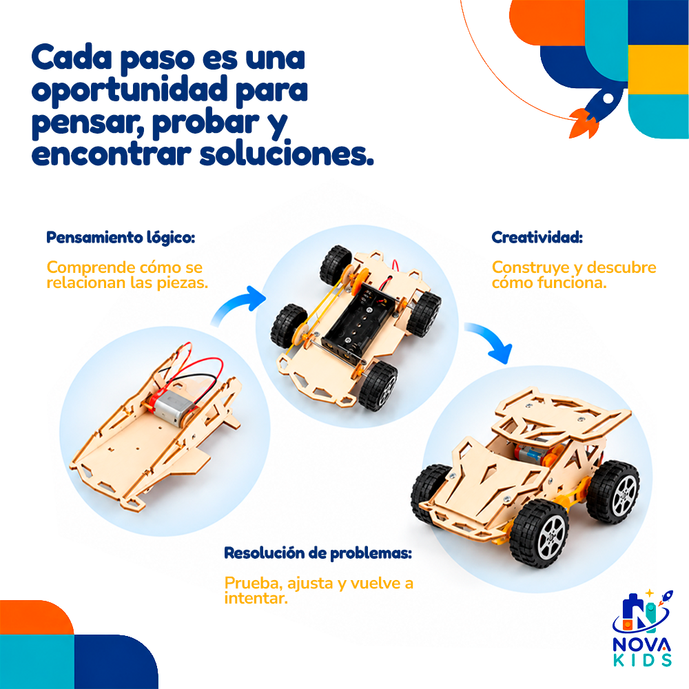 AUTO DE CARRERAS 4X4 - ROBOT DE MADERA - INFANTIL