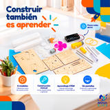KIT EXPERIMENTAL TIERRA, MAR Y AIRE - HELICÓPTERO, BARCO, AVIONETA ARMABLE Auto Madera Para Armar Proyecto Educativo Ciencia Stem Diy Juguete