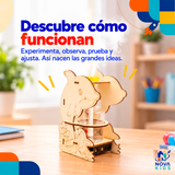KIT EXPERIMENTOS Y ROBÓTICA - JUEGO EDUCATIVO INFANTIL - SEXTO GRADO Auto Madera Para Armar Proyecto Educativo Ciencia Stem Diy Juguete