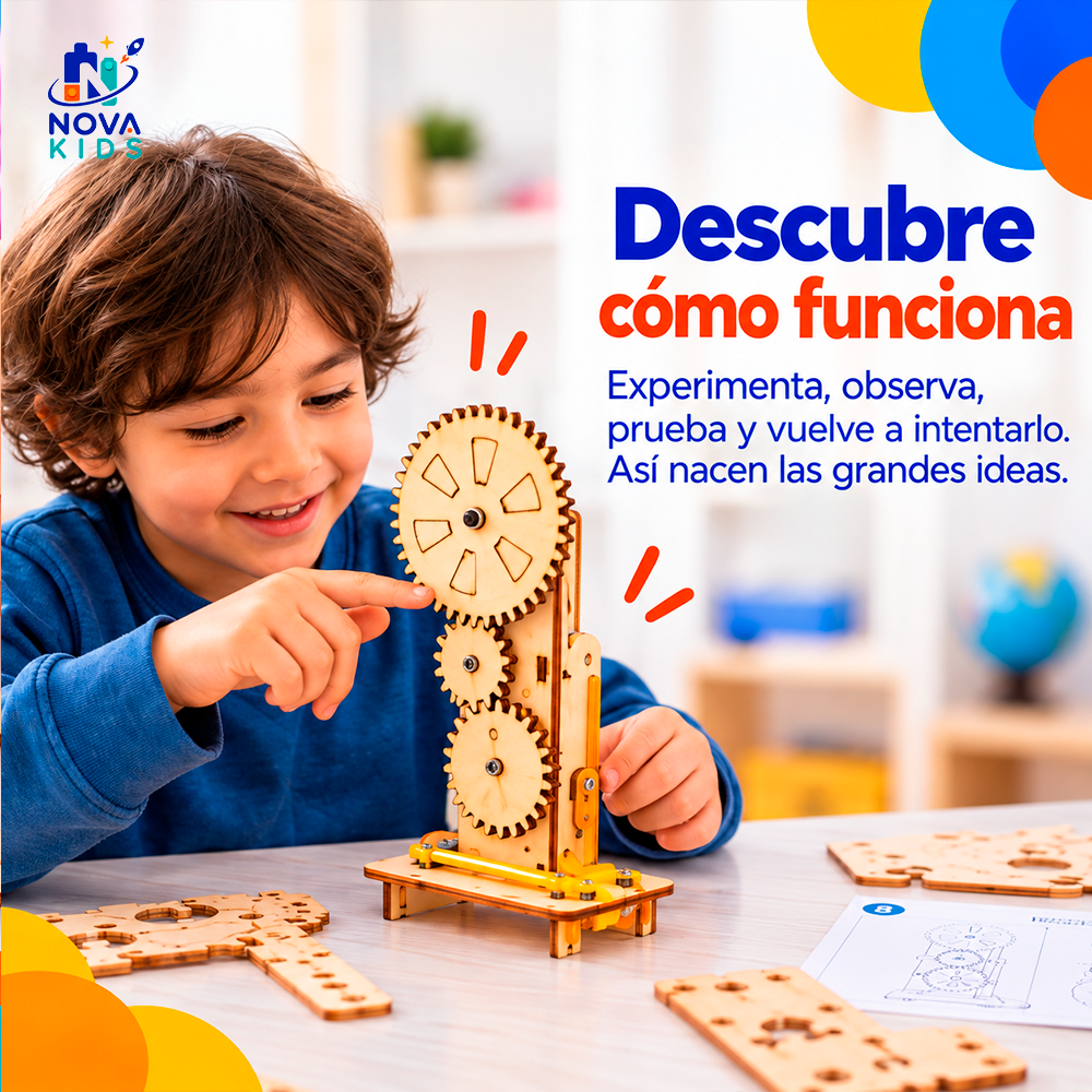 KIT DIDÁCTICO PARA ARMAR DE MADERA STEM-JUGUETE INFATIL - PRIMER GRADO Auto Madera Para Armar Proyecto Educativo Ciencia Stem Diy Juguete